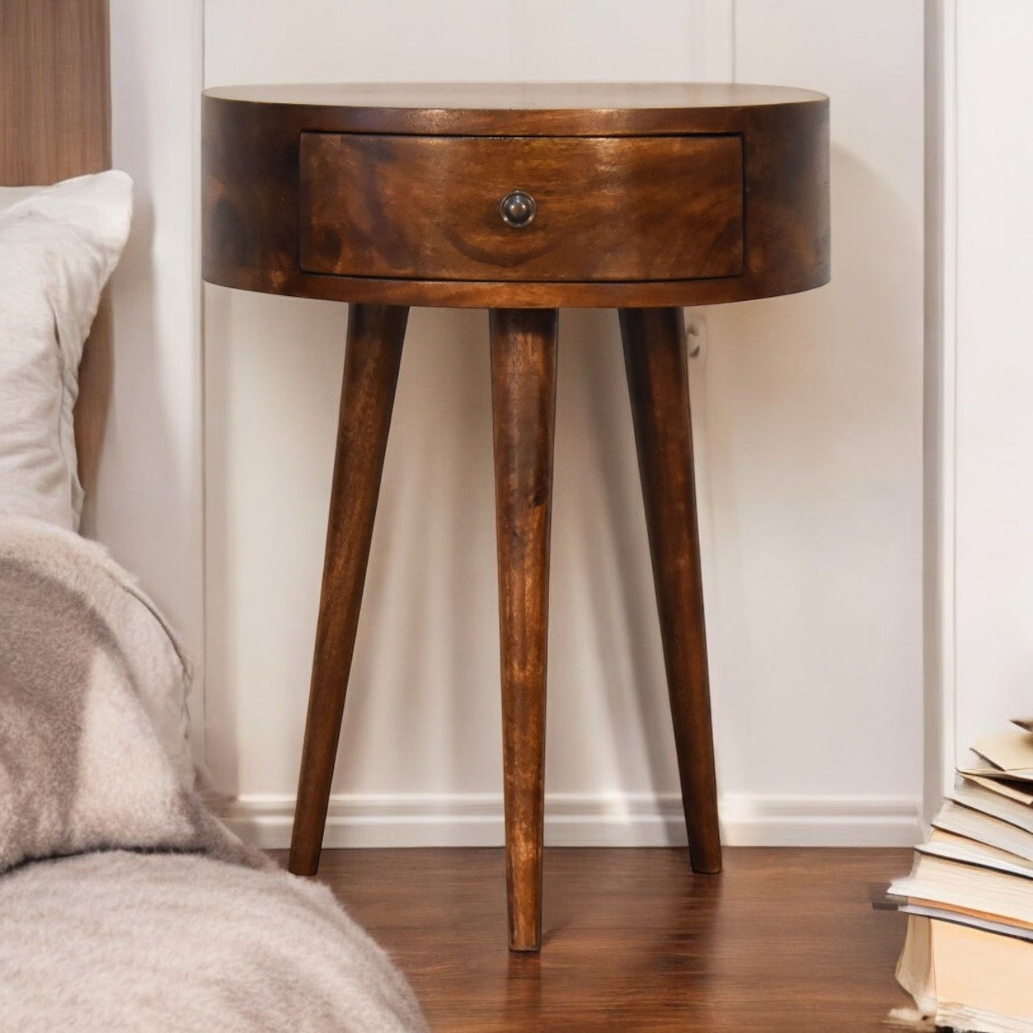 Semi Circle Nightstand - Chestnut - Image 2