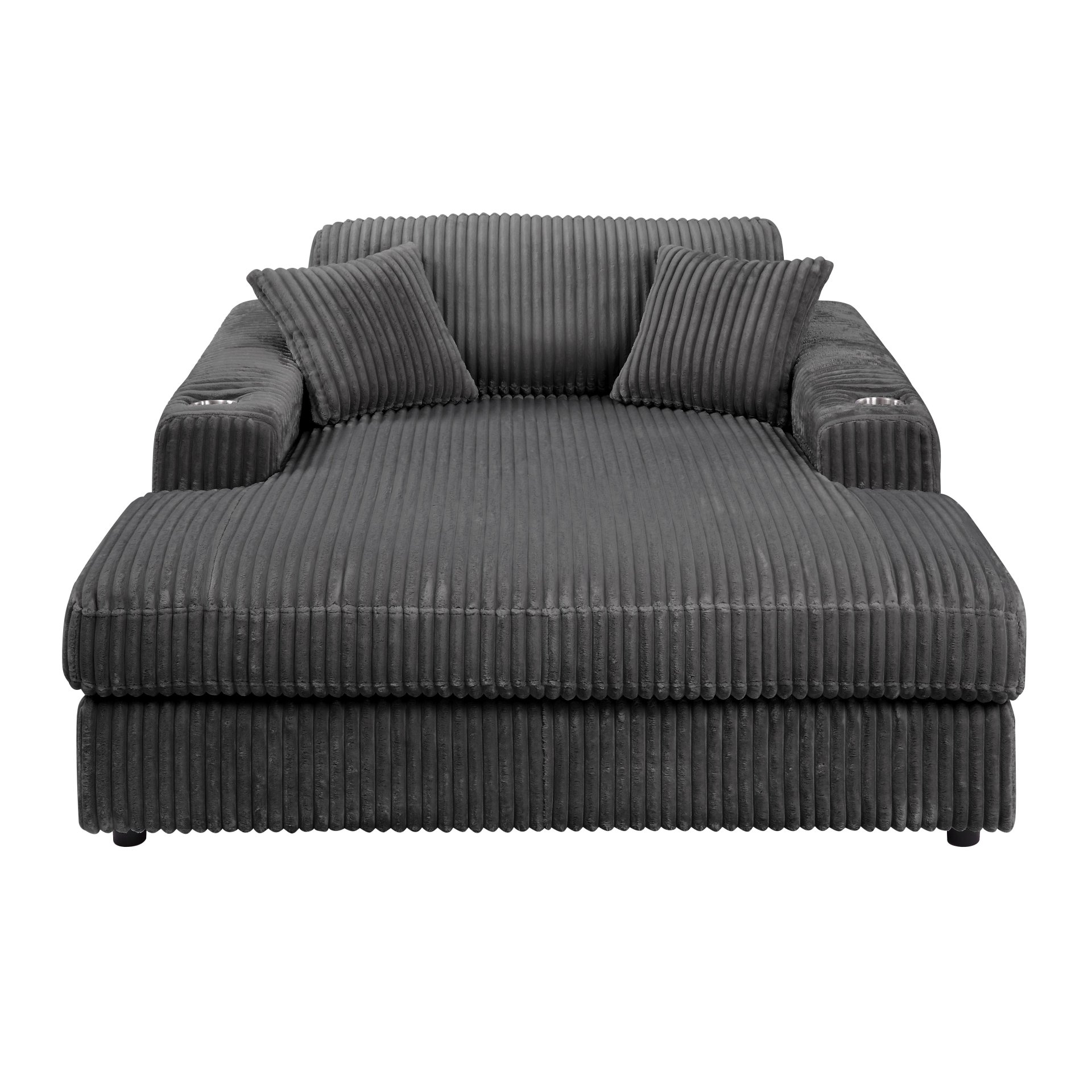 Hilde Chaise - With 2 Pillows - Dark Gray - Image 6
