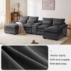 Modern U Shaped Sofa With Console, Cupholders And USB Ports, 6 Seat Upholstered Symmetrical Indoor Furniture, Sleeper Couch Set With Chaise - Gray - Image 22