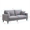 Modern Upholstered Resilience Three Seater Sofa, Comfy Wooden Frame - Light Gray - Image 3