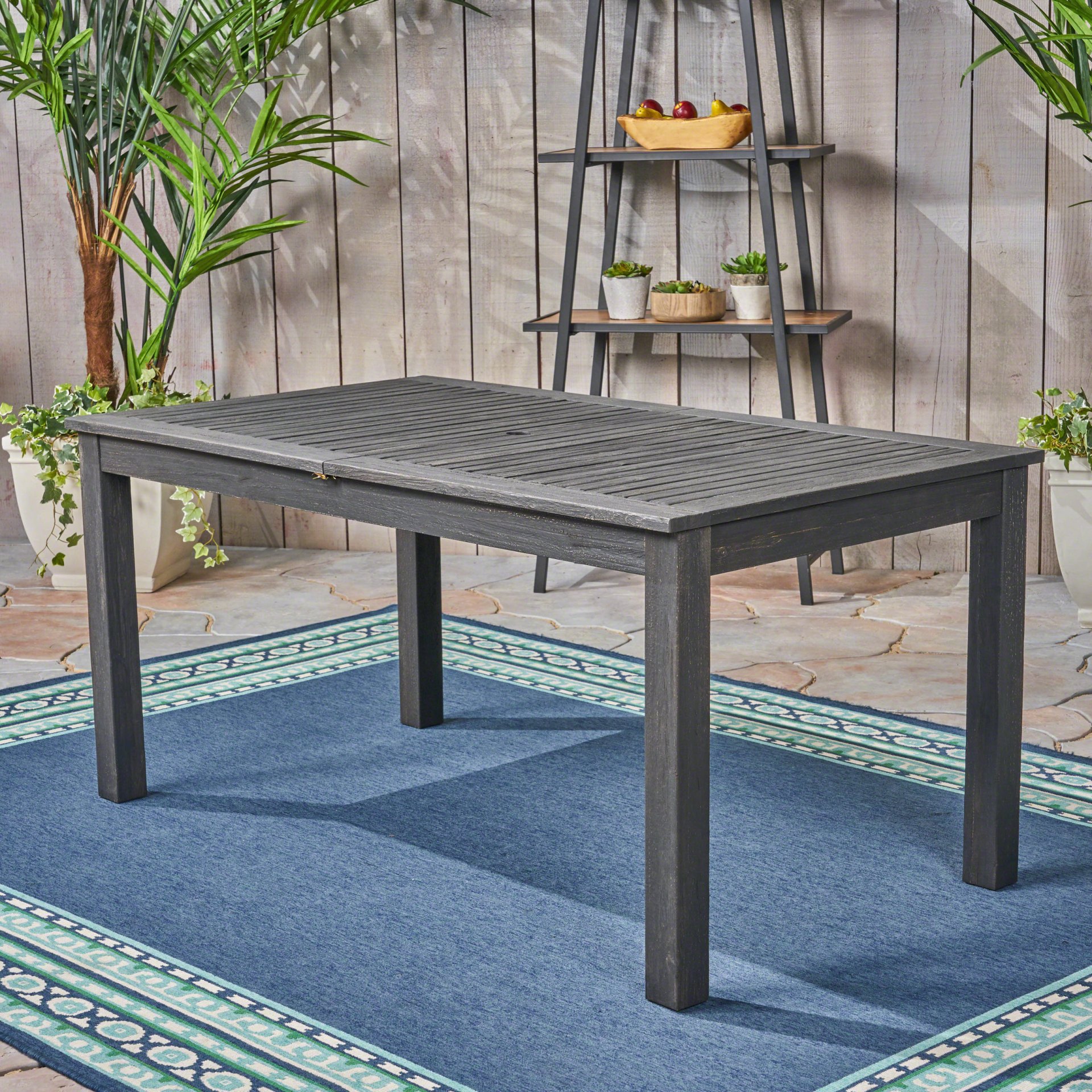 Outdoor Expandable Dining Table - Dark Gray - Image 2