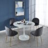 Tulip Table Mid-Century Dining Table For 4-6 People With Round MDF Table Top, Pedestal Dining Table, End Table Leisure Coffee Table - White - Image 11