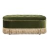 Melinda - Oval Tufted Bullion Fringe Storage Bench - Olive Green - Image 10