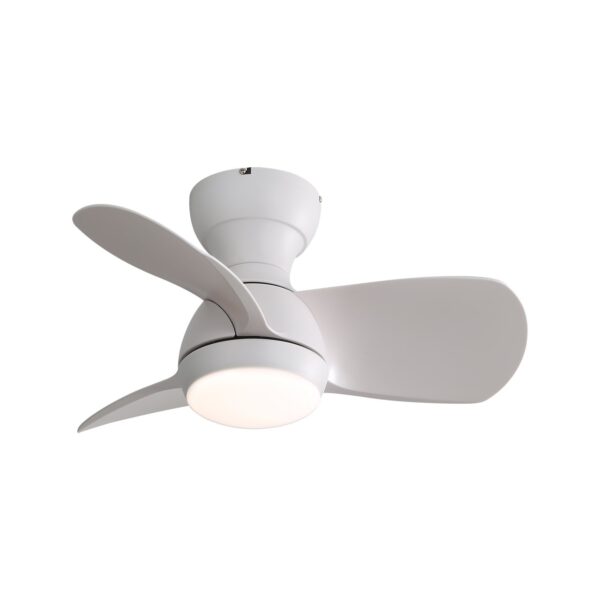 23" Indoor Ceiling Fan With 3 Color Dimmable 3 ABS Blades Remote Control Reversible Dc Motor With 18W Led Light - White