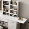 Fashion Vanity Desk With Mirror And Lights For Makeup, 5 Drawers, Adjustable Lighting - White - Image 6