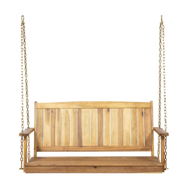 Tambora - Porch Swing Acacia Wood Slat Design - Teak