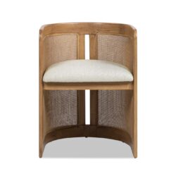 Lilith - Curved Upholstered Dining Chair, Stain Resistant High - White Pepper