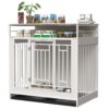 Wooden Dog Crate Furniture With Divider And Storage - White - Image 8