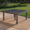 Outdoor Square Rattan Wicker Dining Table - Brown - Image 6