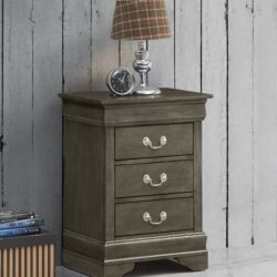 Louis Phillipe - 3 Drawer Nightstand - Gray