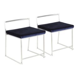 Fuji - Contemporary Stackable Dining Chair (Set of 2) - Blue