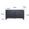 Accent Cabinet 4 Door Wooden Cabinet Sideboard Buffet Server Cabinet Storage Cabinet, For Living Room, Entryway, Hallway, Office, Kitchen And Dining Room - Matte Black - Image 3