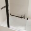 Aluminum Alloy Shower Doors With Rotation Shaft And 6Mm Tempered Glass - Matte Black - Image 9