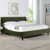 Aspen - King Vertical Tufted Headboard Platform Bed Set - Olive Green - Image 15