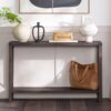 Farmhouse Metal X Entry Table With Lower Shelf - Sable Gray - Image 5