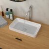 Semi Recessed Bathroom Sink With Countertop Vessel Design, 19" X 12" - White - Image 4
