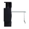 Buck II - Clear Glass, Chrome High Gloss Writing Desk With Shelf - Black - Image 8
