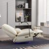 270 Swivel Glider Recliner Chair, Power Recliner Rocking Chair, USB Port Charge For Nursery Chair With Atmosphere Lamp For Living Room Bedroom Apartment - White - Image 15
