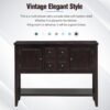 Cambridge Series - Console Table With Ample Storage 4 Small Drawers Bottom Shelf - Espresso - Image 7