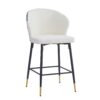 Modern Jacquard Counter Height Bar Stools (Set of 2) With Metal Footrest - White - Image 7
