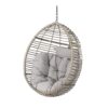 Charming Hanging Basket Chair With Cozy Wicker Weave And Sturdy Metal Frame - Gray - Image 6