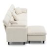 Modern Convertible Sectional Sofa L Shaped Reversible Couch Set With Free Pillows 5 Seat Cloud With Ottoman - Beige - Image 7