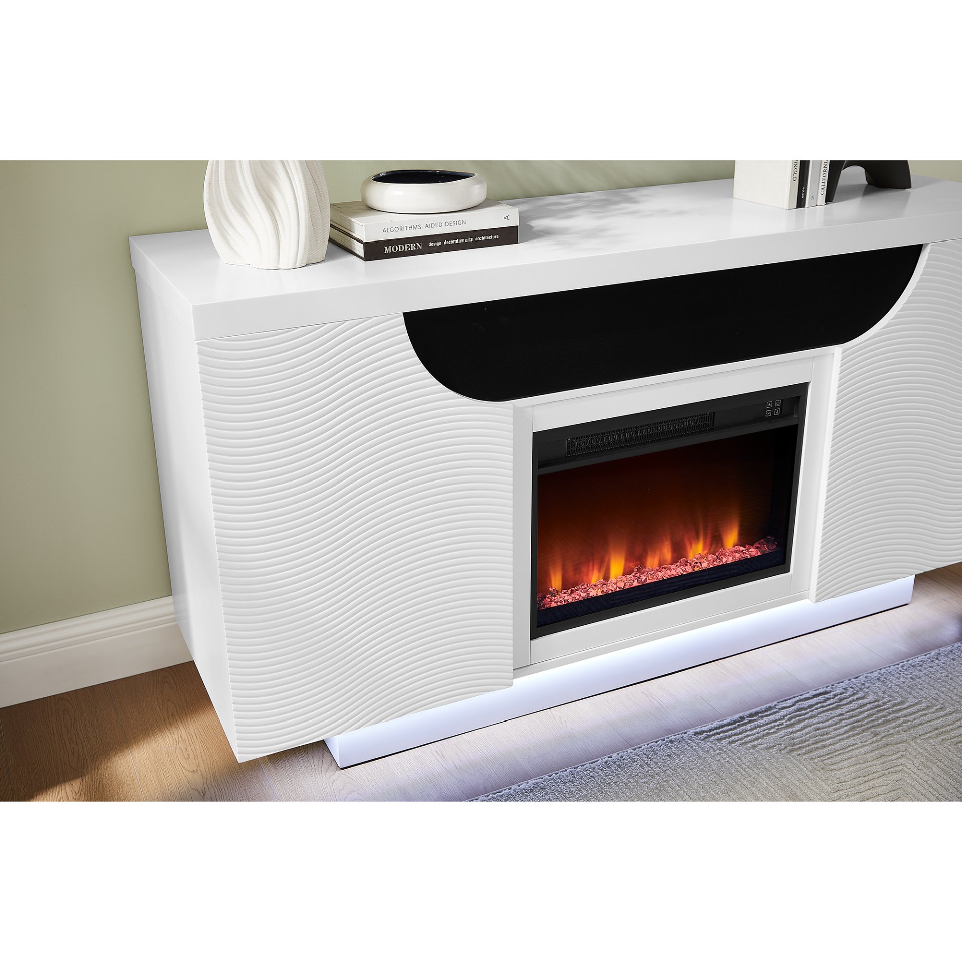 Alessia - Fireplace With 15 Temperature Settings - White - Image 4