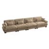 Super Comfort Oversized Modular Sectional Sofa With Movable Ottoman Deep Seat Convertible L Shaped Couch - Camel - Image 6