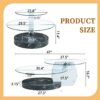 Contemporary Artistic Double Layer Coffee Table And Marble Collision Tempered Glass Top - Transparent / White / Black - Image 3