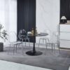 Dining Chair, Metal Leg, Plastic Seat (Set of 4) - Chrome / Transparent - Image 5