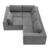 Modular L Shaped Sectional Sofa, Luxury Floor Couch Set, Upholstered Indoor Furniture, Foam - Filled Sleeper Sofa Bed 5 Pieces Free Combination - Gray - Image 4