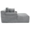 Modern Full Compressed Chaise Lounge Sofa Bed With Removable Pillows, Upholstered - Gray - Image 18