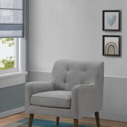 Ryder - Mid Century Modern Woven Fabric Tufted Armchair - Steel Gray