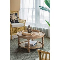 Round 2 Tiered Side Tabel, End Tabel For Lving Room Bedroom Entryway - Brown