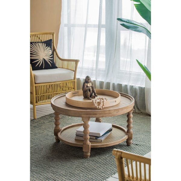 Round 2 Tiered Side Tabel, End Tabel For Lving Room Bedroom Entryway - Brown