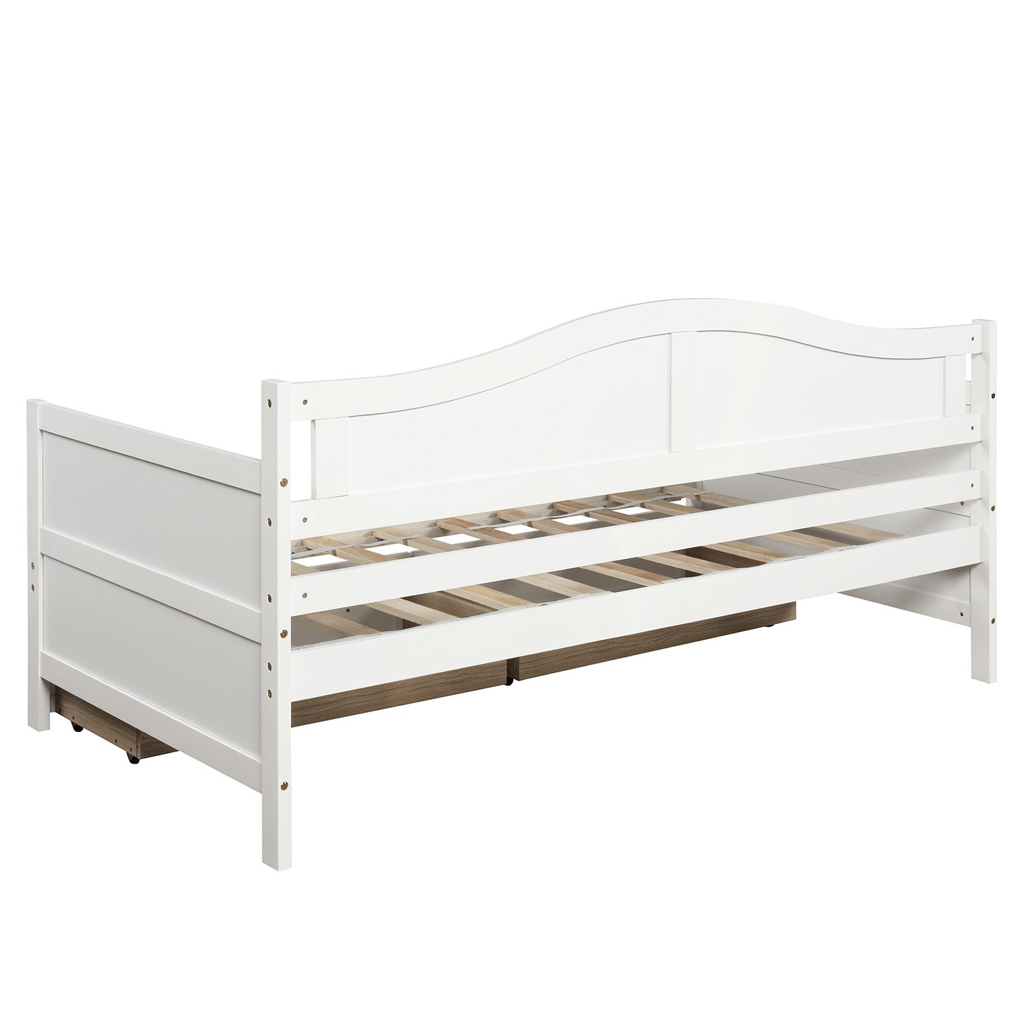 Twin Daybed With 2 Drawers, Sofa Bed For Bedroom Living Room, No Box Spring Needed - White - Image 9