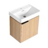 20" Wall Mounted Bathroom Vanity With Ceramic Sink And Storage Cabinet - Oak - Image 14