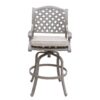 Cast Aluminum Bar Stool With Cushion (Set of 2) - Gray - Image 4