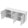 Modern TV Stand With 3 Doors And Adjustable Shelves For Living Room, Fits TVs Up To 70" - White - Image 13