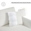 Modern Oversized Sectional Sofa, L-Shaped Luxury Couch Set With 2 Free Pillows, 5 Seat Chenille Indoor Furniture With Chaise - White - Image 17