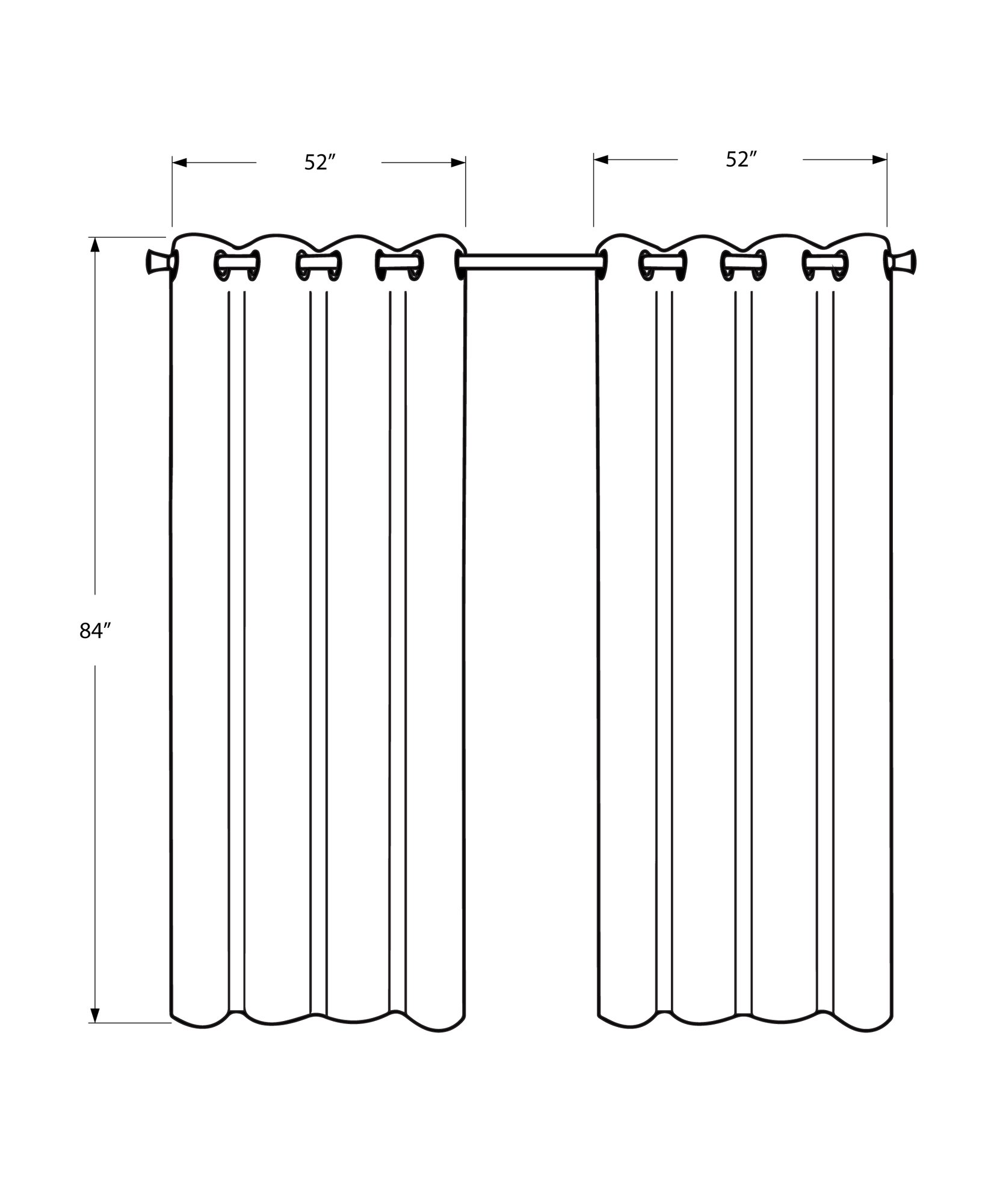 2 Pieces Set, Curtain Panel, 100% Blackout, Grommet, Contemporary & Modern - Silver - Image 3