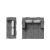 Convertible Couch Bed With 2 Pillows, 3 Seat Folding Floor Couch & King Size Bed Mattress, Diy Combination - Gray - Image 15