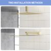 16" Square Stainless Steel Rainfall Shower Head Wall / Ceiling Mount With Self Cleaning Nozzles & Full Coverage Design - Gold - Image 9