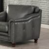 Belfast-Top Grain Leather Chair - Gun Ash - Image 2