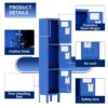 Lockers For Employees With 3 Door Storage Locker Durable For Gym, School, Office - Blue - Image 12