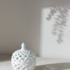 Ceramic Lidded Jar With Lattice Design - White - Image 5
