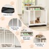 Wooden Dog Crate Furniture With Divider And Storage - White - Image 10