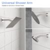 Premium 6" Shower Arm With Flange, Stainless Steel Construction - Brushed Nickel - Image 6