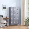12 Door Lockers With Lock For Secure Storage Construction - Gray - Image 4