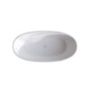 Solid Surface Matte Tub, Solid Surface Soaking Tub, Stone Resin Freestanding Bathtub, Thick Edge Stand Alone Tubs With Overflow, Pop-Up Drain (Oval) - Matte White - Image 11